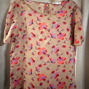 Old Navy Red and Purple Floral Blouse